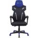 Кресло игровое Оклик 111G черный/синий сиденье черный сетка/ткань с подголов. крестов. пластик черный главное фото в маленьком размере