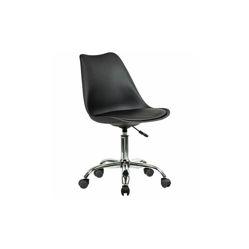 Кресло стул  "Eames MG-310 CH", хром, пластик черный, экокожа черная, 532925 главное фото