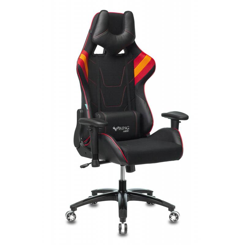 Кресло игровое геймерское Бюрократ VIKING 4 AERO RED две подушки черный/красный искусст.кожа/ткань главное фото
