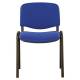 Стул для персонала и посетителей  "Iso CF-005", черный каркас, ткань синяя с черным. Фото товара с разных ракурсов.